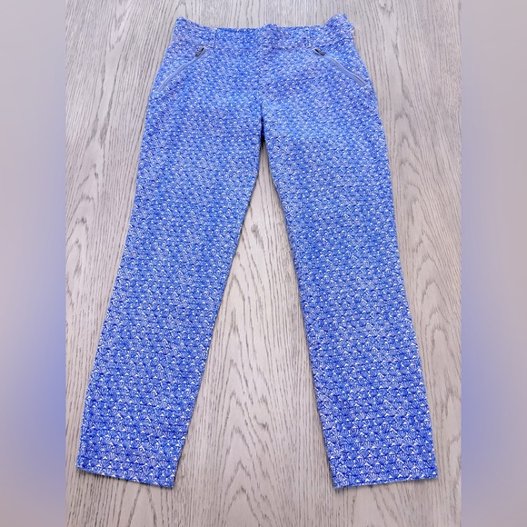 Anthropologie Pants - Anthropologie Cartonnier Oceanfront Charlie Blue/Pink Cropped Trousers Size 2